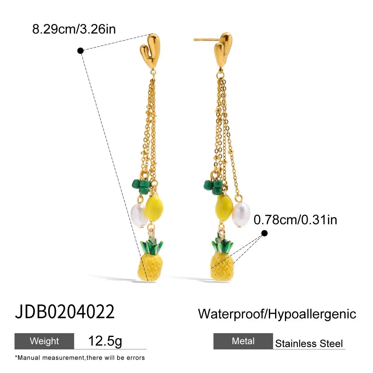 Boucles d’oreilles fruits & perles – Fraîcheur estivale