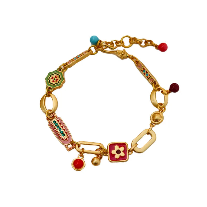 Bracelet chaîne émaillée multicolore – Tendances estivales à votre poignet