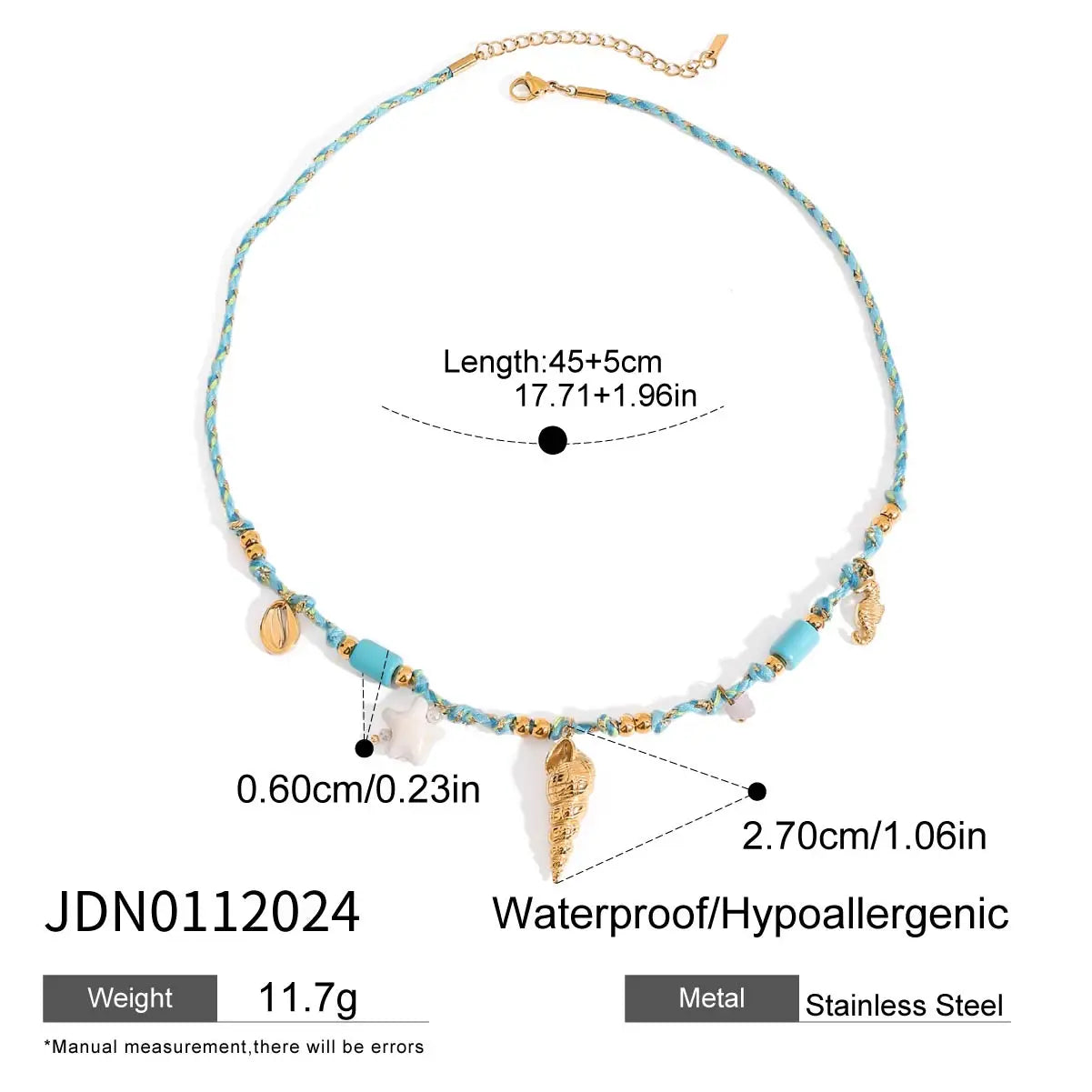 Collier bohème coloré – Coquillages & étoiles de mer