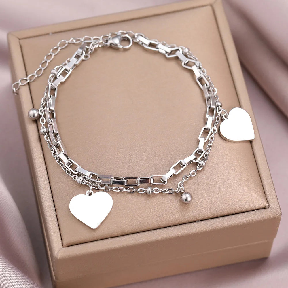 Bracelet double couche cœur DIY