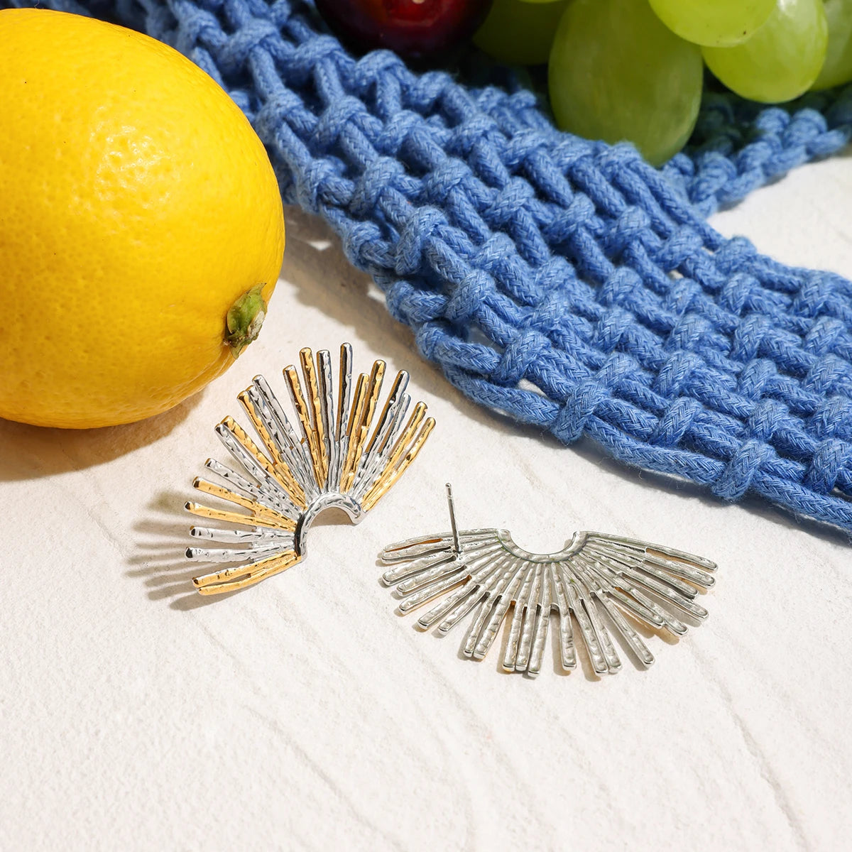 Boucles d’oreilles éventail – Tendance géométrique