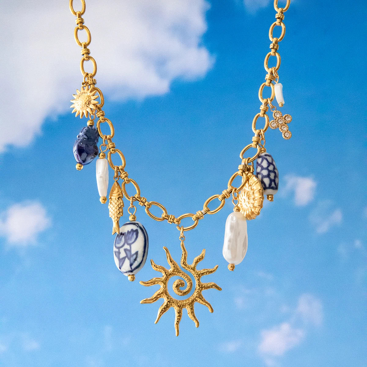 Collier céramique cœur – Romantisme ensoleillé
