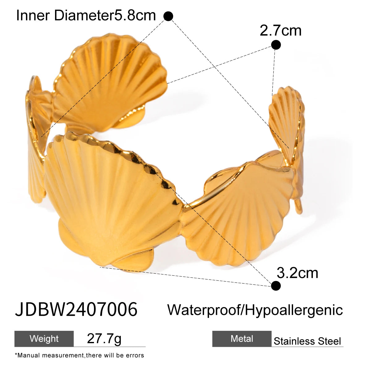 Bracelet nervuré large – Tendance urbaine