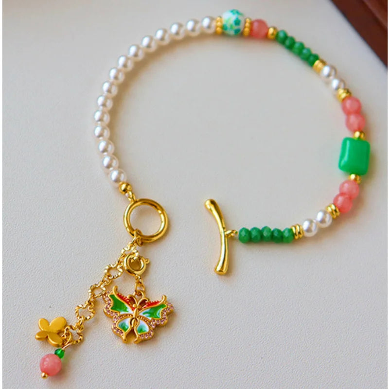 Bracelet chaîne émaillée multicolore – Tendances estivales à votre poignet
