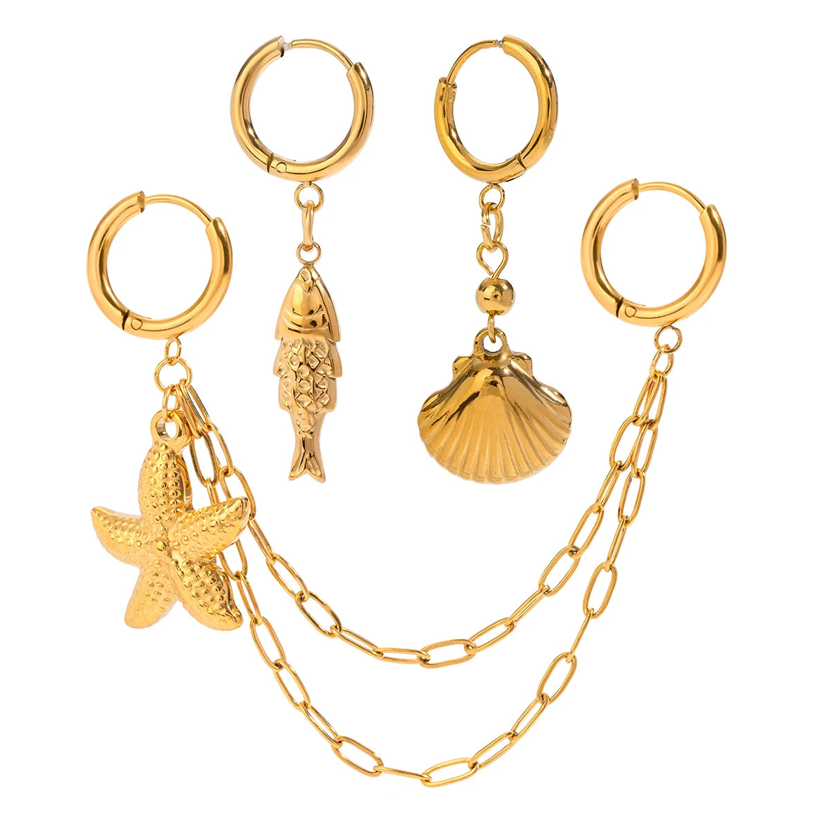 Charms estivaux pour lacets – Coquillages, étoiles et éclat doré