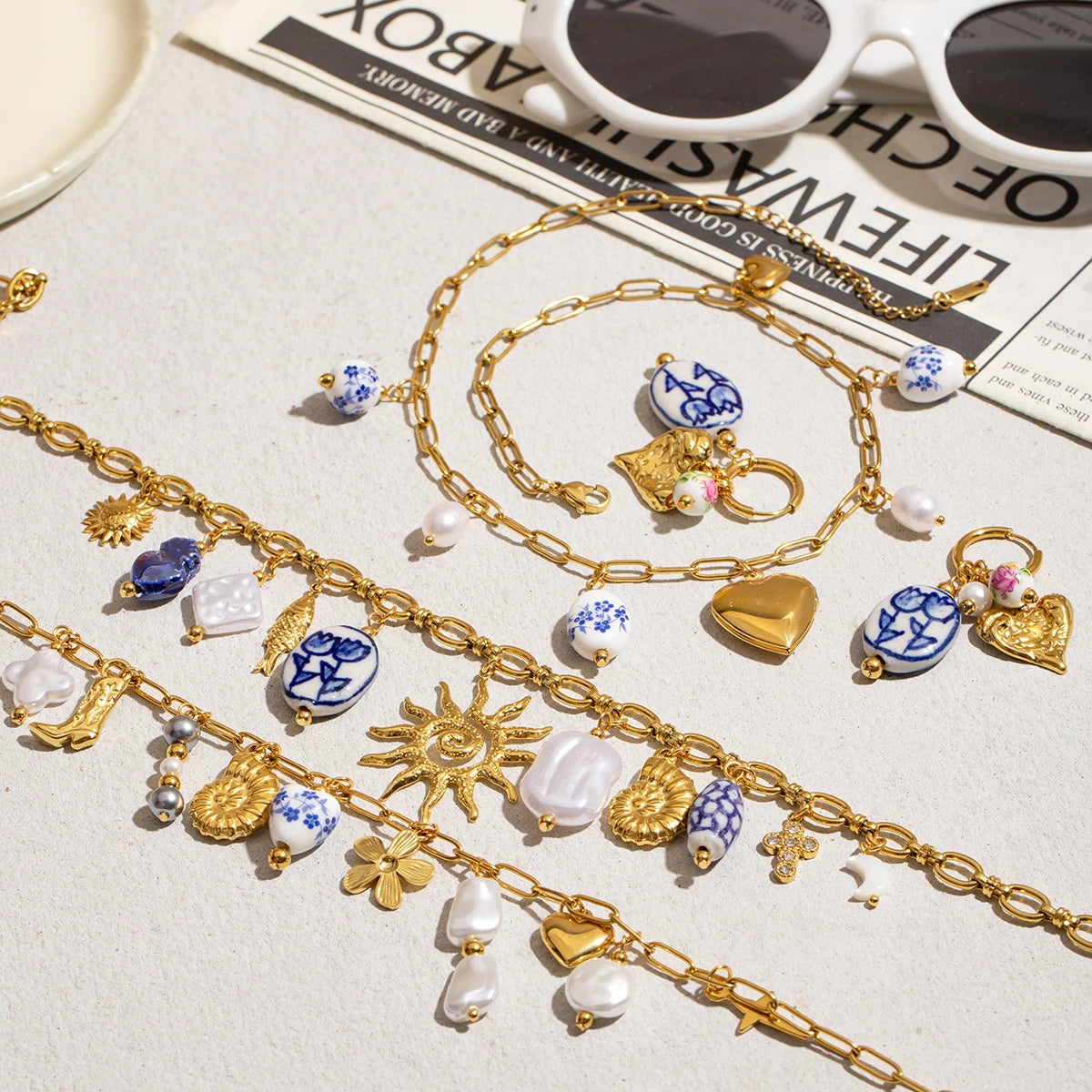 Collier céramique cœur – Romantisme ensoleillé