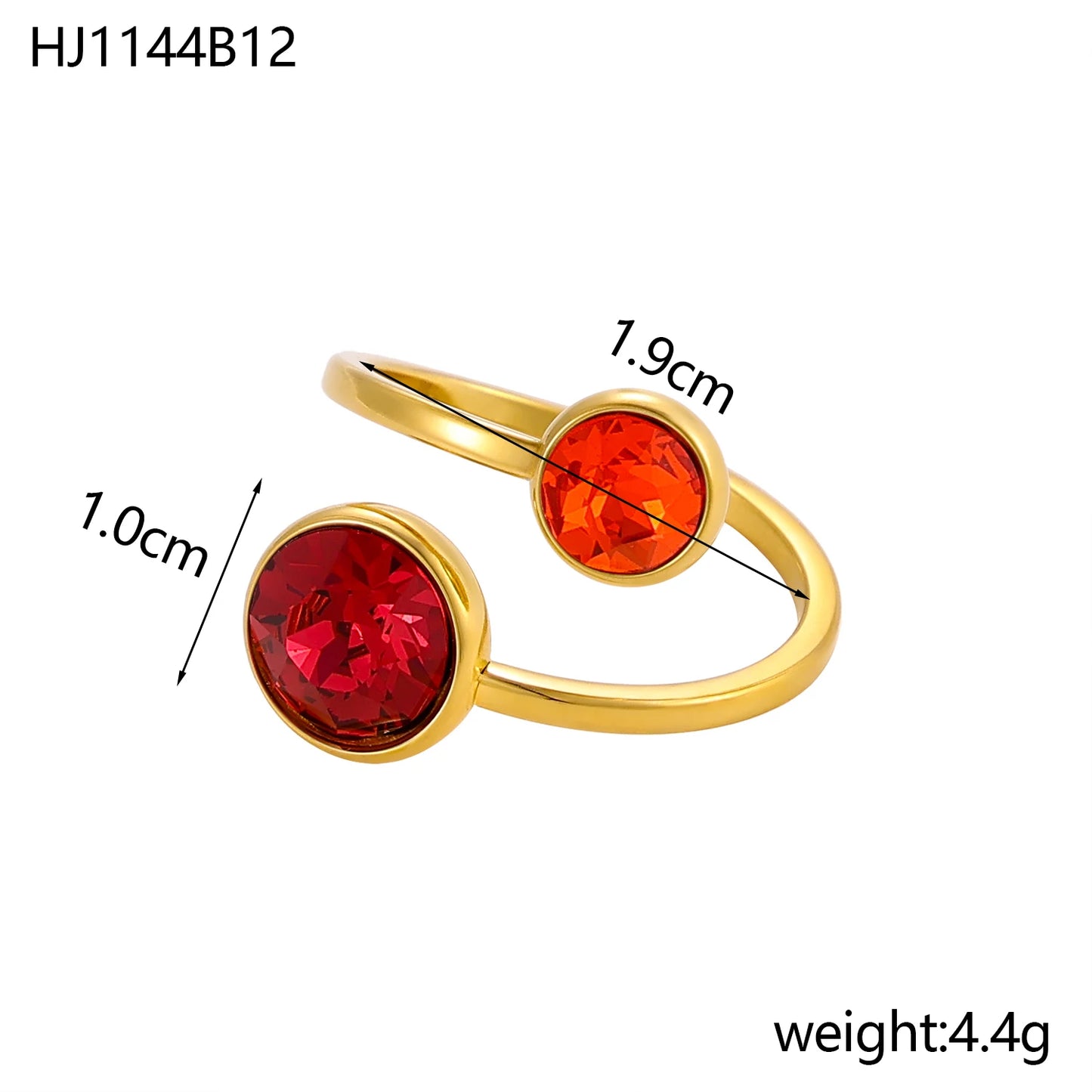 Bague ouverte zircon chic – Élégance dorée au quotidien