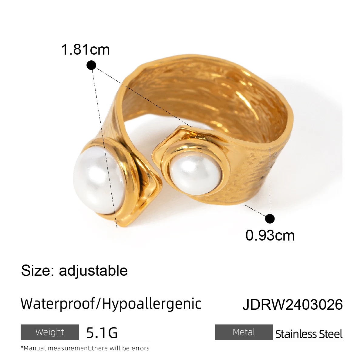 Bague ouverte design multi-style – Style modulable