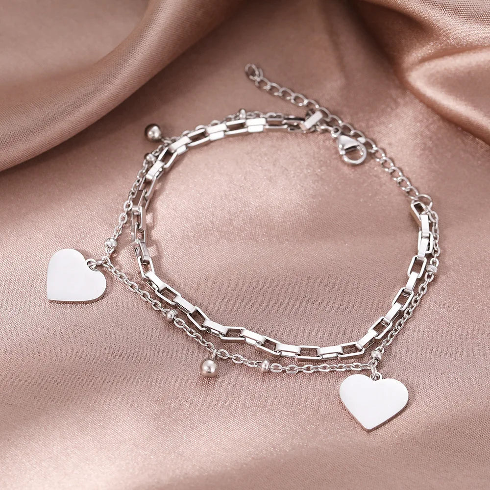 Bracelet double couche cœur DIY