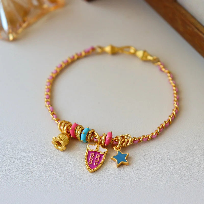 Bracelet chaîne émaillée multicolore – Tendances estivales à votre poignet