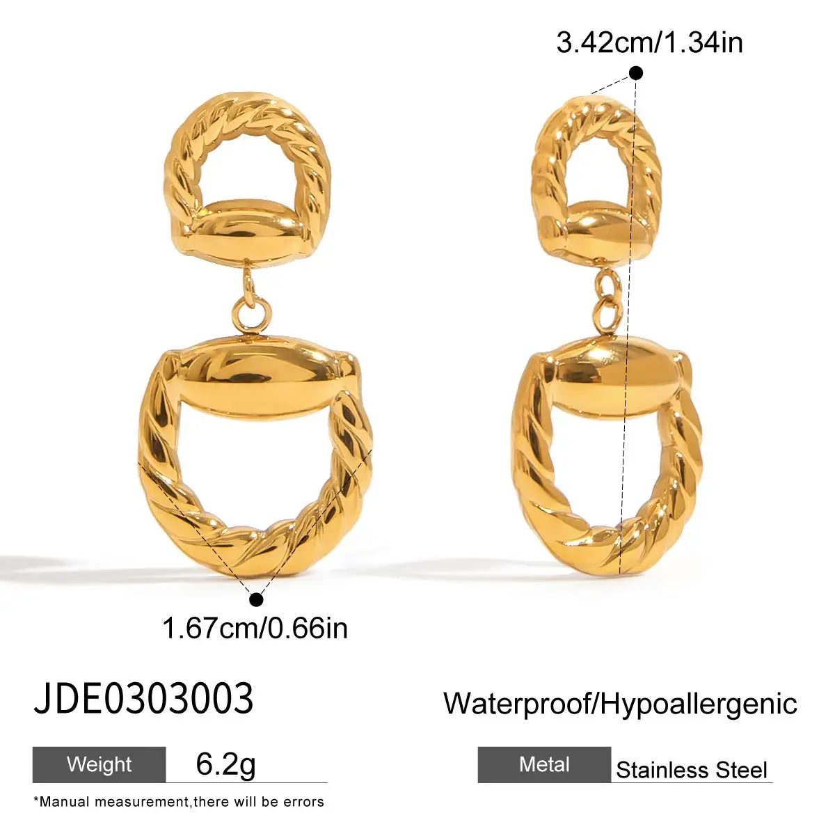 Boucles fer à cheval nervurées – Design exclusif