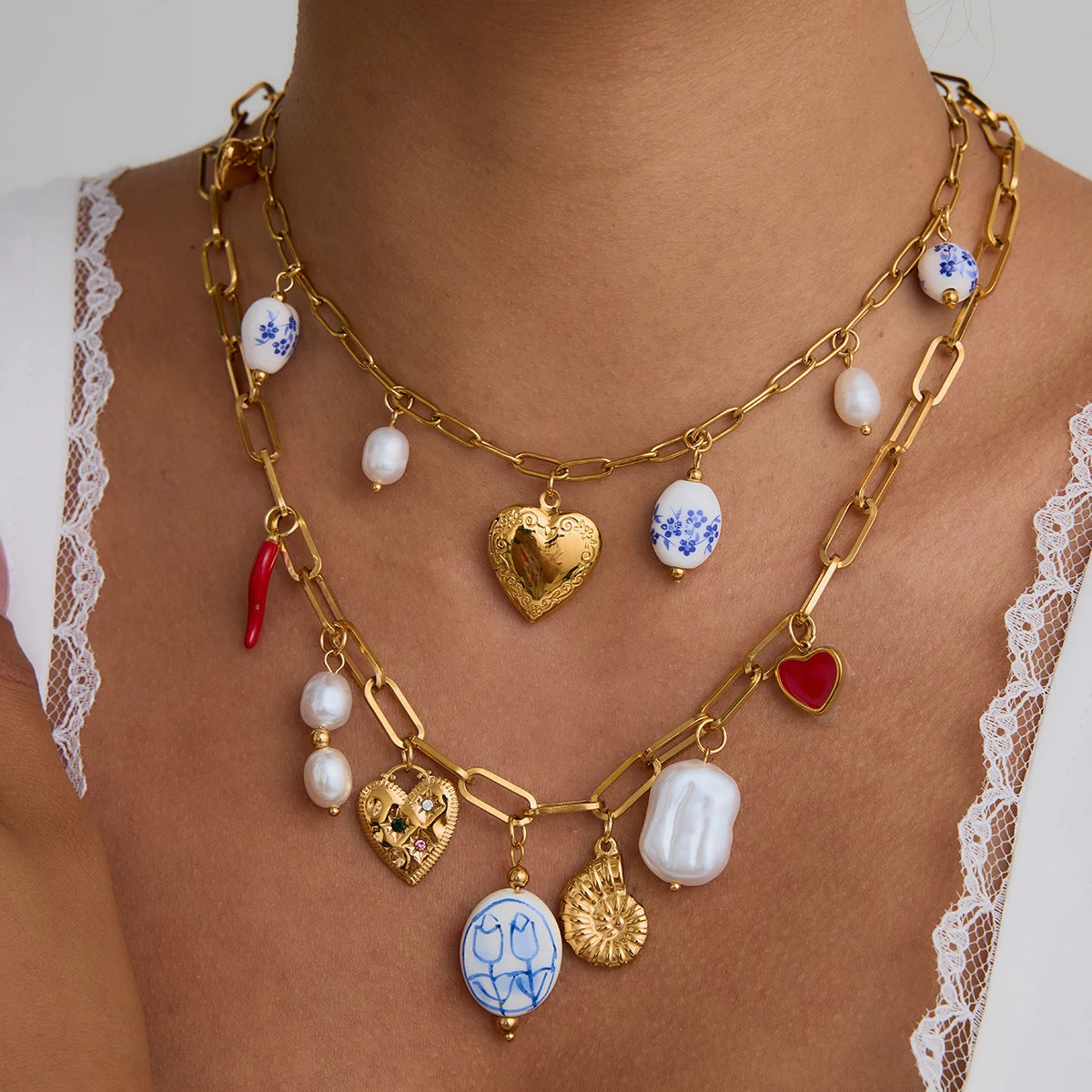 Collier céramique cœur – Romantisme ensoleillé