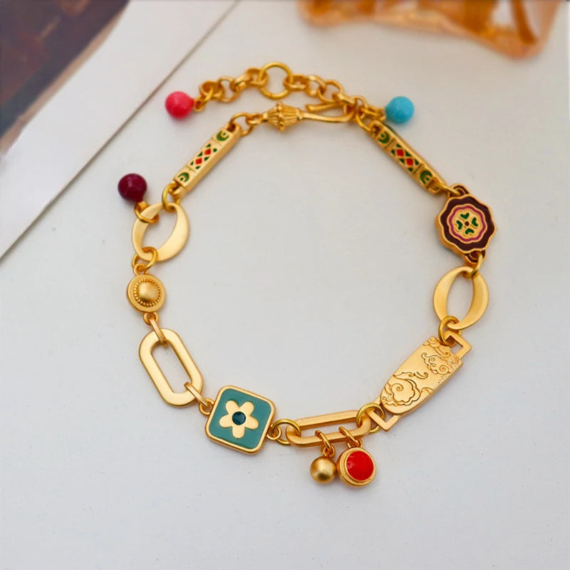 Bracelet chaîne émaillée multicolore – Tendances estivales à votre poignet