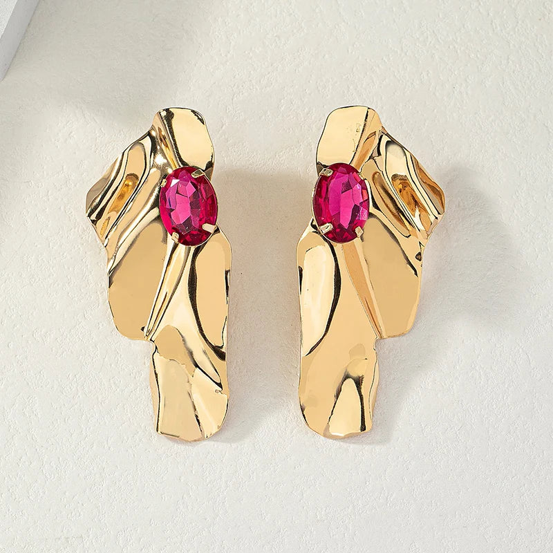 Boucles d’oreilles pierre Fuchsia Obega