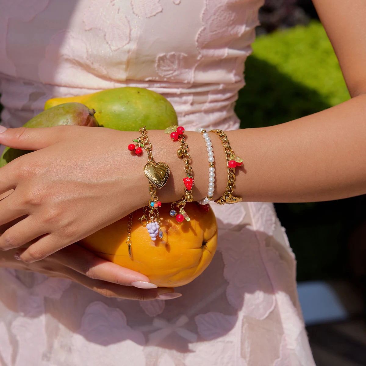 Bracelet fraise & cerise – Fantaisie fruitée