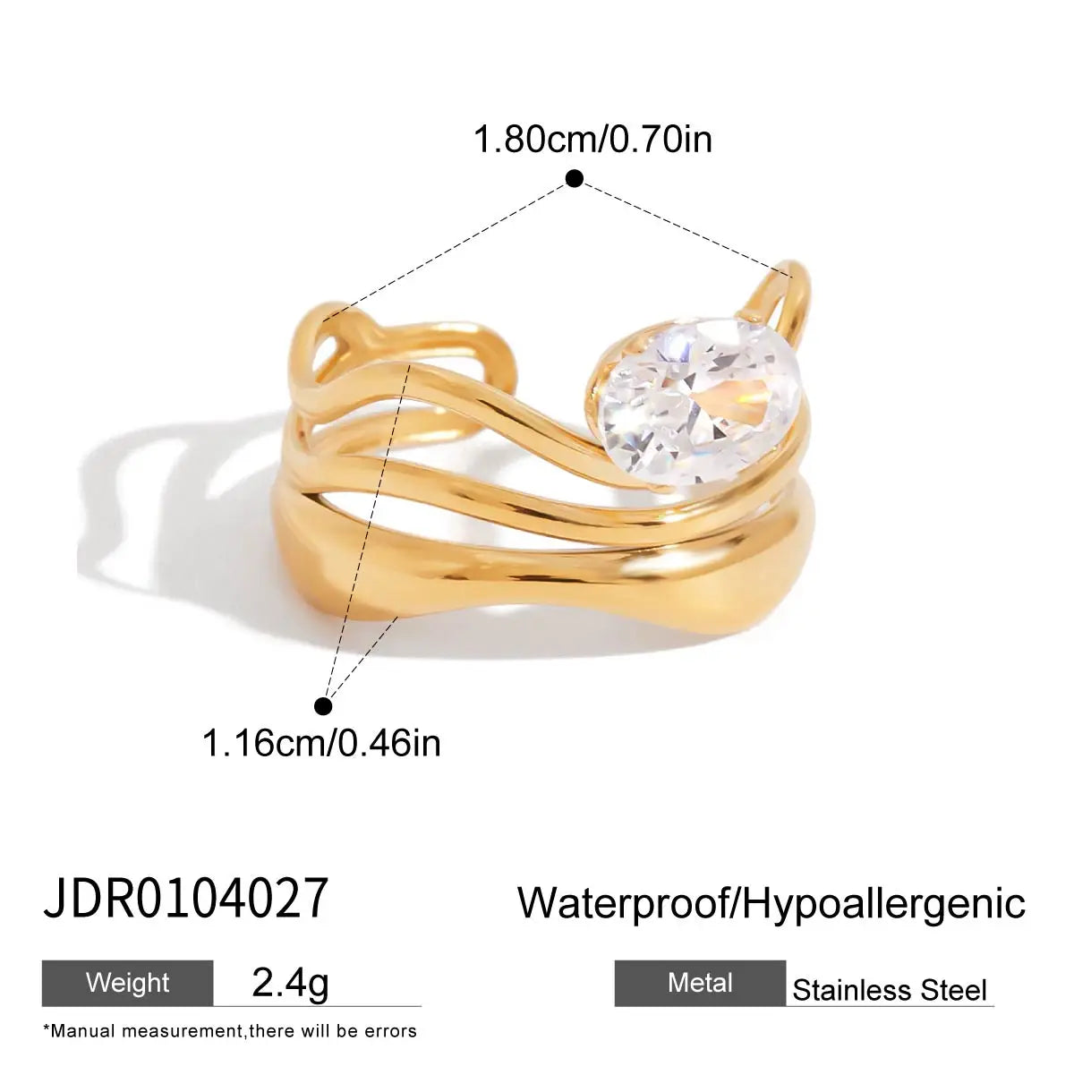 Bague zircon design épuré – Élégance discrète