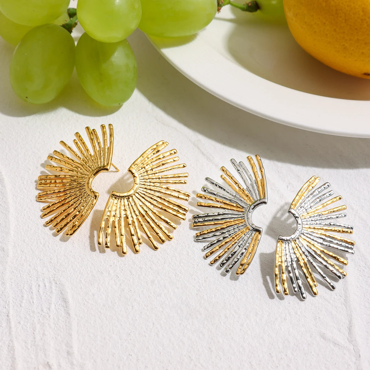 Boucles d’oreilles éventail – Tendance géométrique