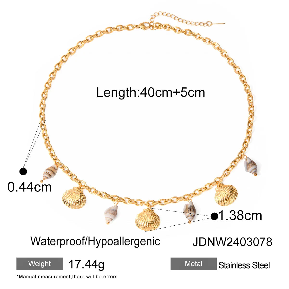 Collier coquillage & étoile – Fils perlés bleu