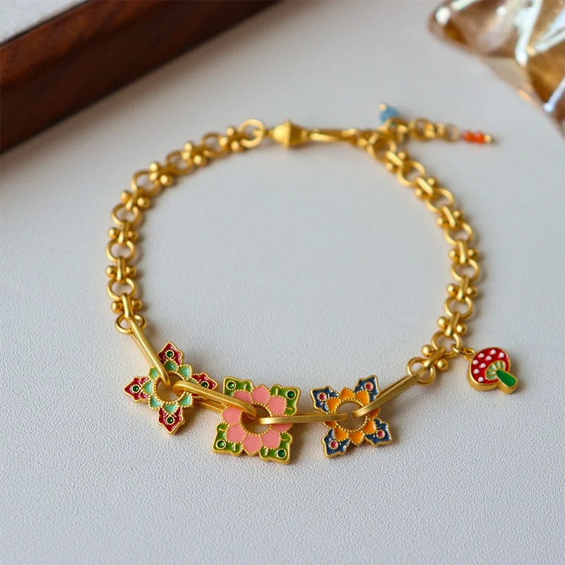 Bracelet chaîne émaillée multicolore – Tendances estivales à votre poignet