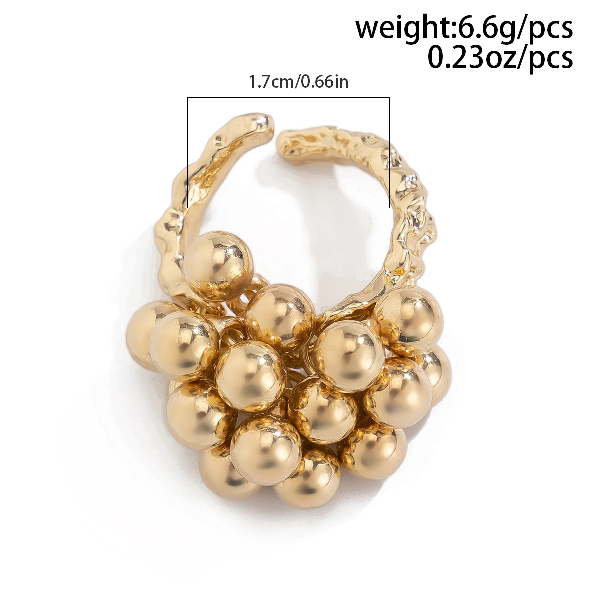 Bague boule métal Salircon – Style Punk Minimaliste