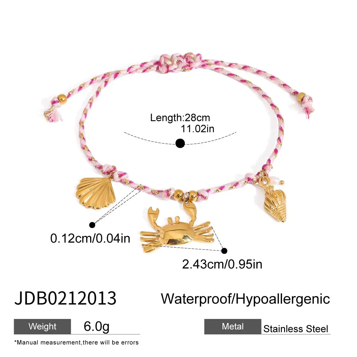 Bracelet pendentif doré & multicolore – Douceur marine