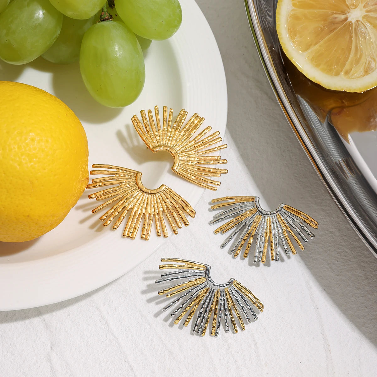Boucles d’oreilles éventail – Tendance géométrique