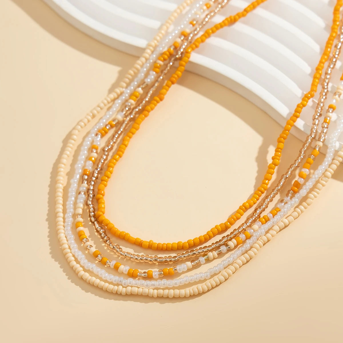 5 chaînes fines à perles colorées – Style boho pour l’été