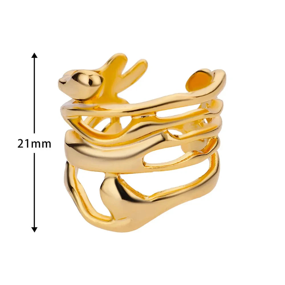 Bague large creuse inox