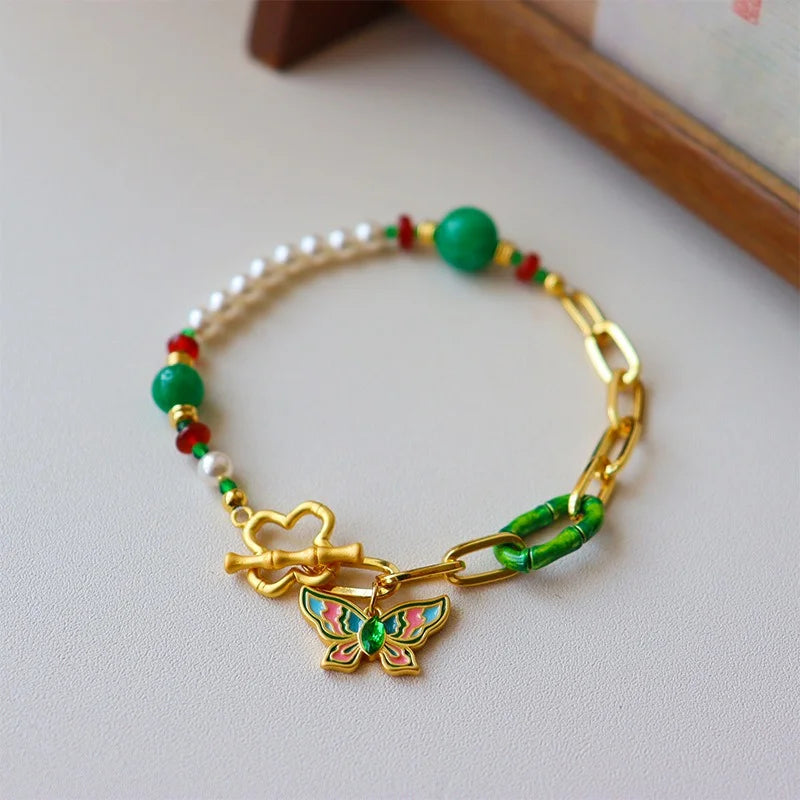 Bracelet chaîne émaillée multicolore – Tendances estivales à votre poignet