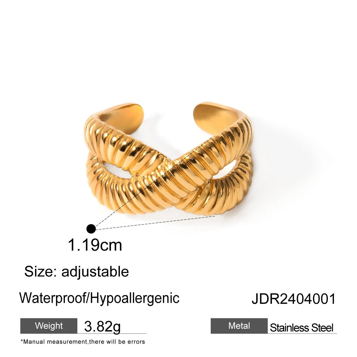 Bague minimaliste multi-formes dorée – Look moderne & lumineux