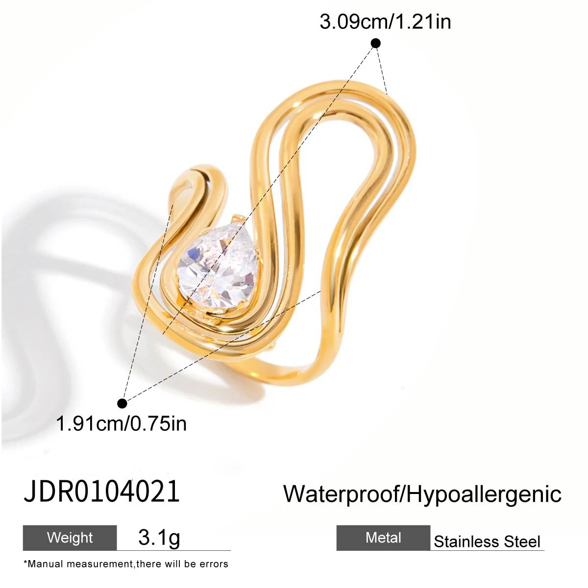 Bague zircon design épuré – Élégance discrète