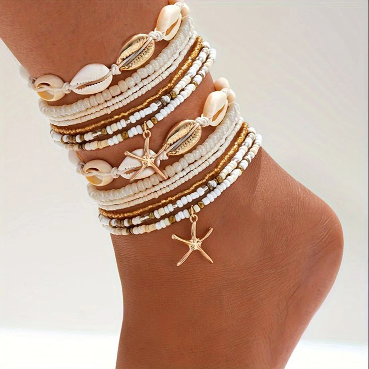 Ensemble d’anklets bohèmes – L’appel du sable chaud