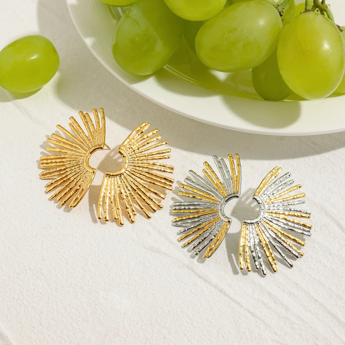 Boucles d’oreilles éventail – Tendance géométrique
