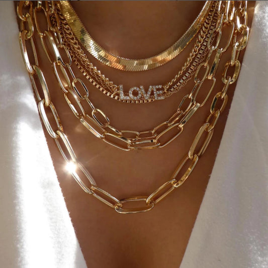 Collier Vintage doré multi-styles