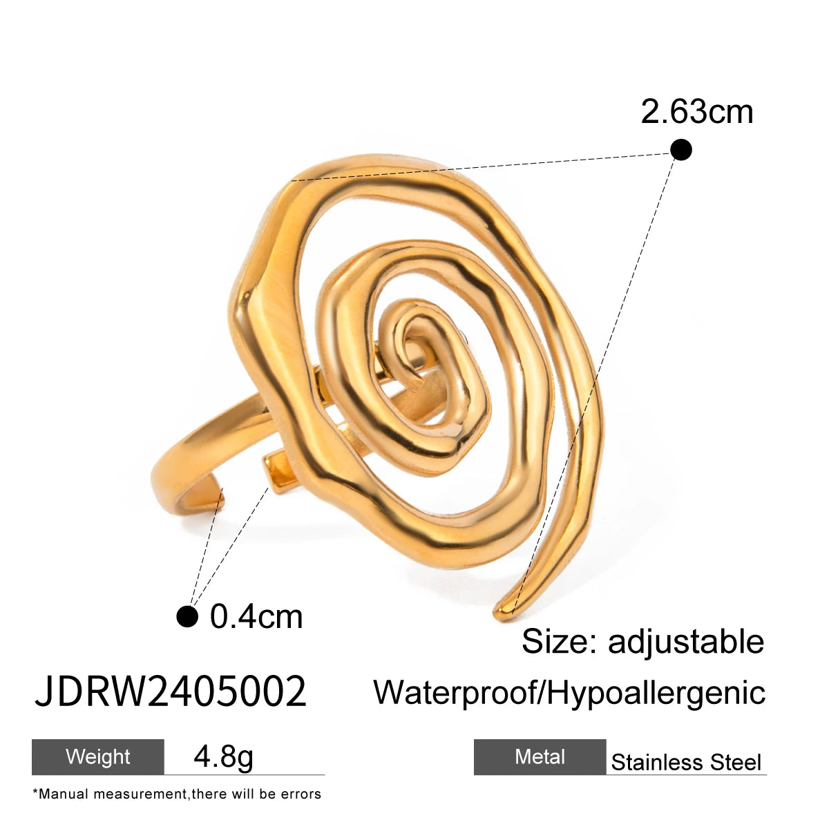 Bague minimaliste multi-formes dorée – Look moderne & lumineux