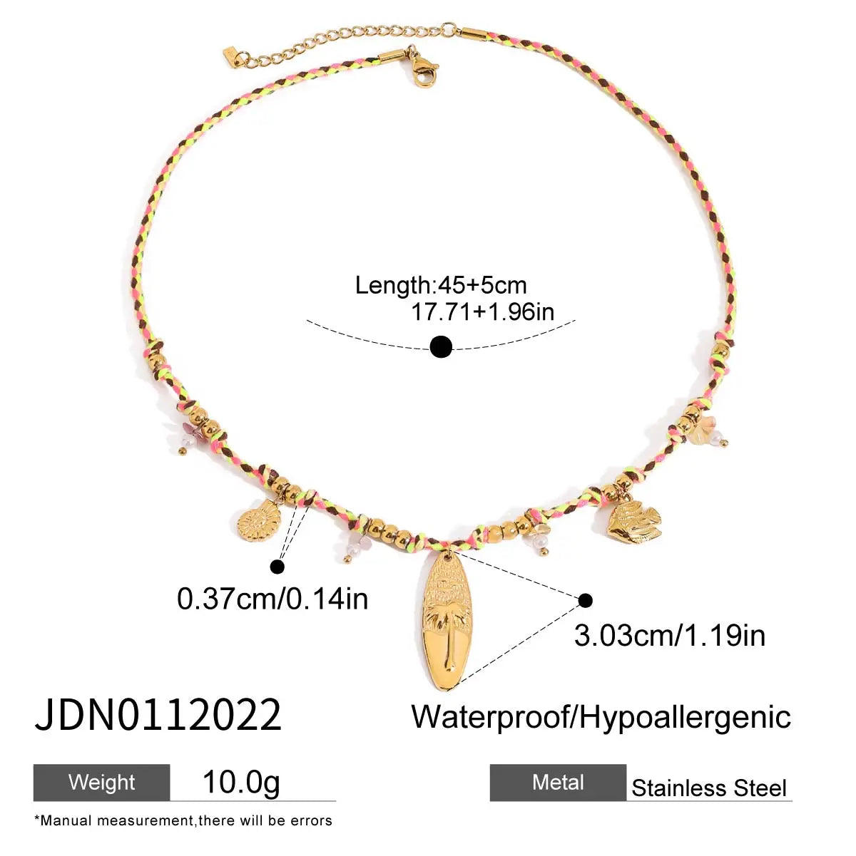 Collier bohème coloré – Coquillages & étoiles de mer