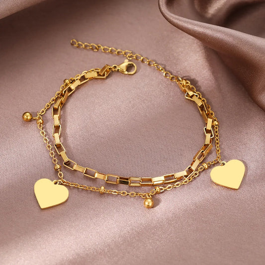 Bracelet double couche cœur DIY