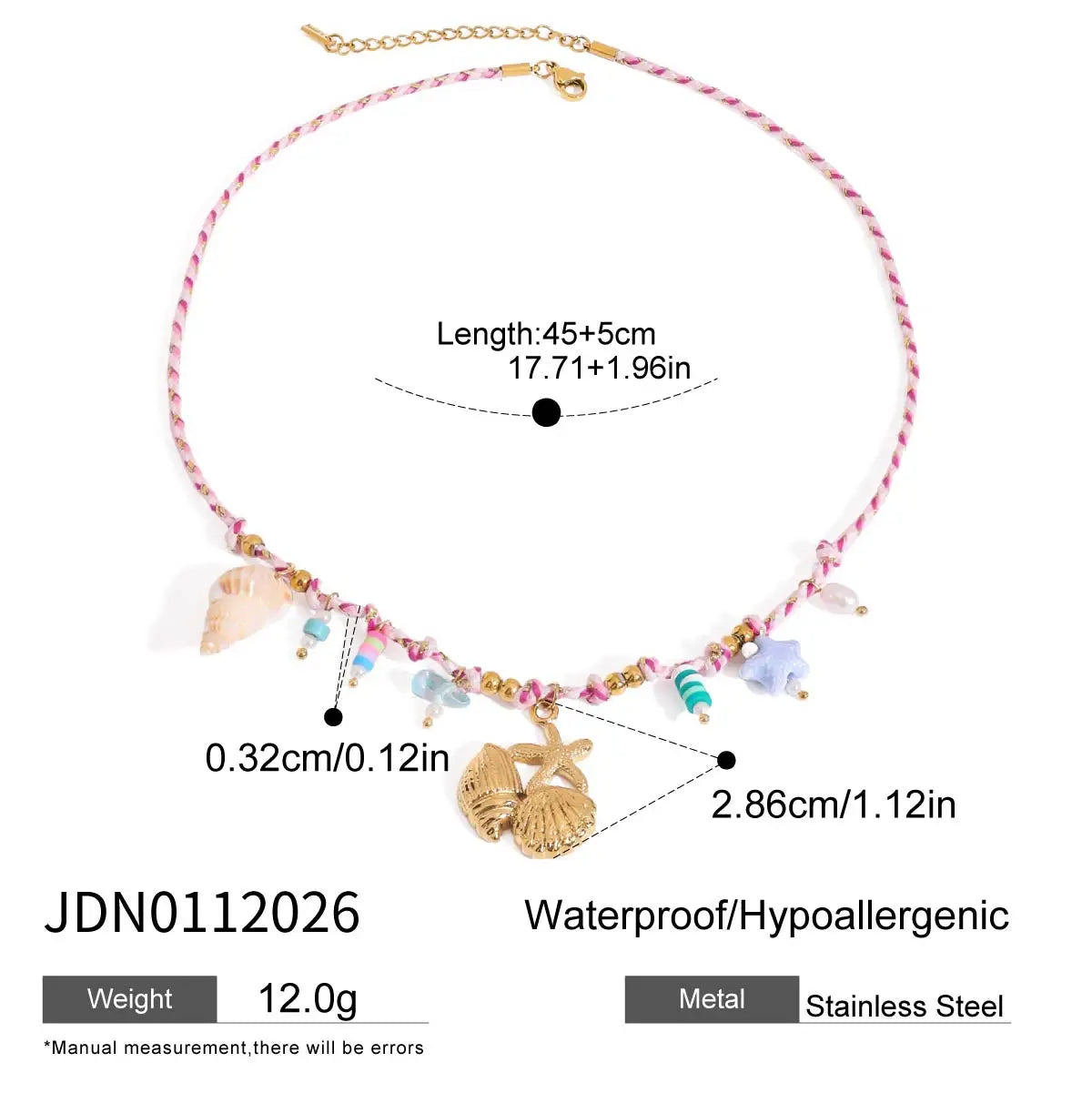 Collier bohème coloré – Coquillages & étoiles de mer
