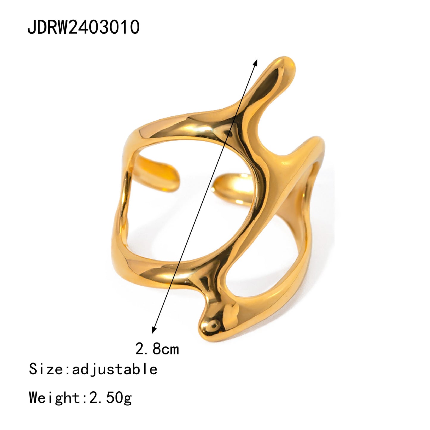 Bague minimaliste multi-formes dorée – Look moderne & lumineux