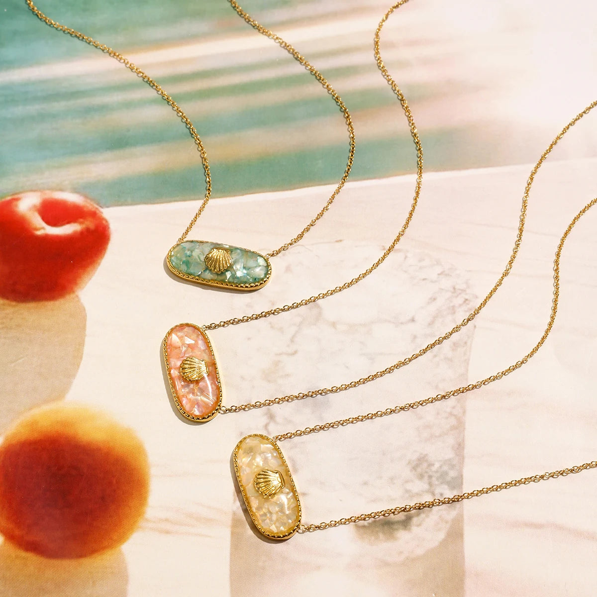 Collier coquillage multicolore – Style marin revisité