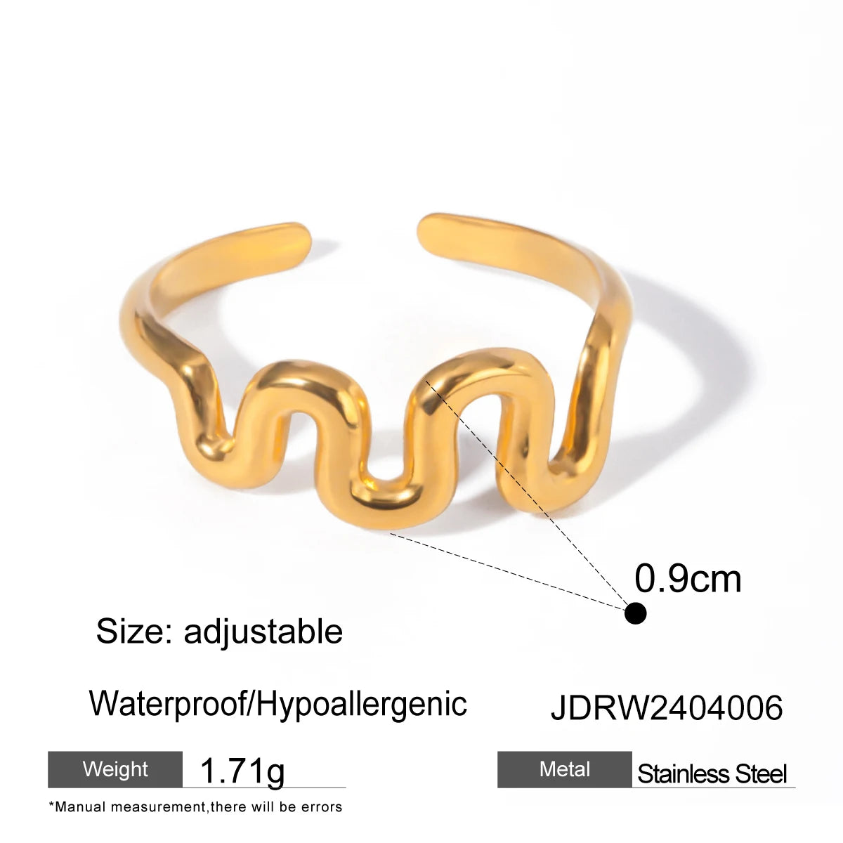 Bague minimaliste multi-formes dorée – Look moderne & lumineux