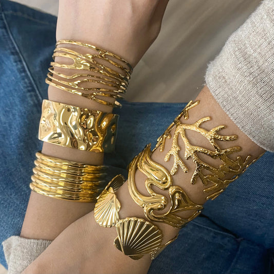 Bracelet nervuré large – Tendance urbaine
