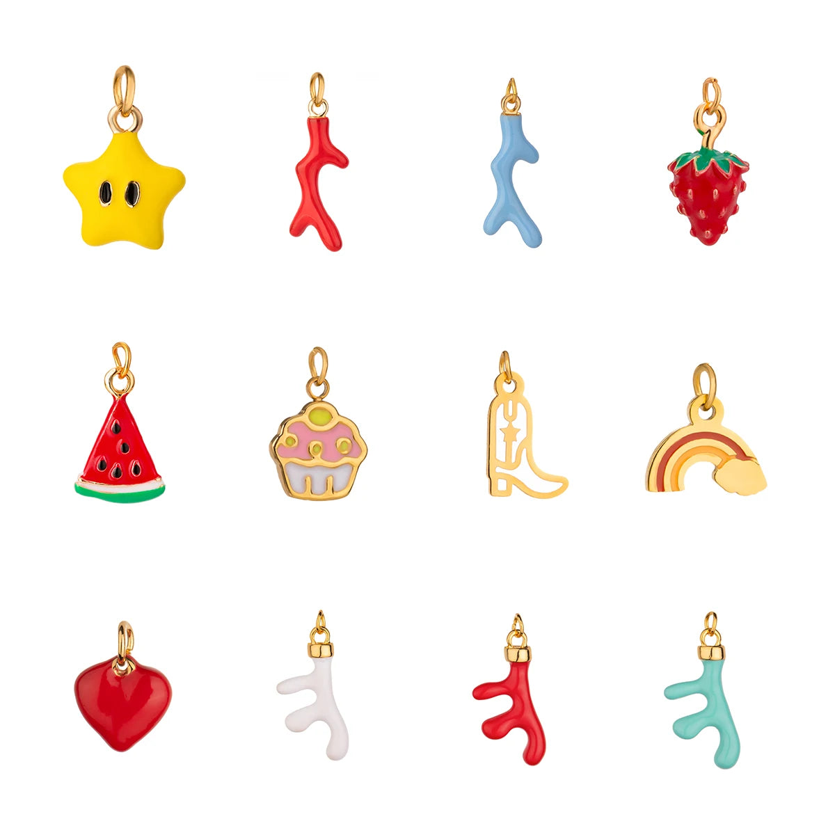 Set 3 charms gouttes émaillées – Mix & match tendance