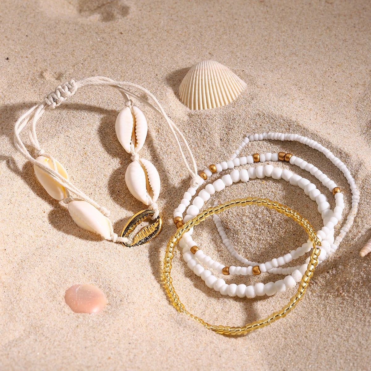 Ensemble d’anklets bohèmes – L’appel du sable chaud