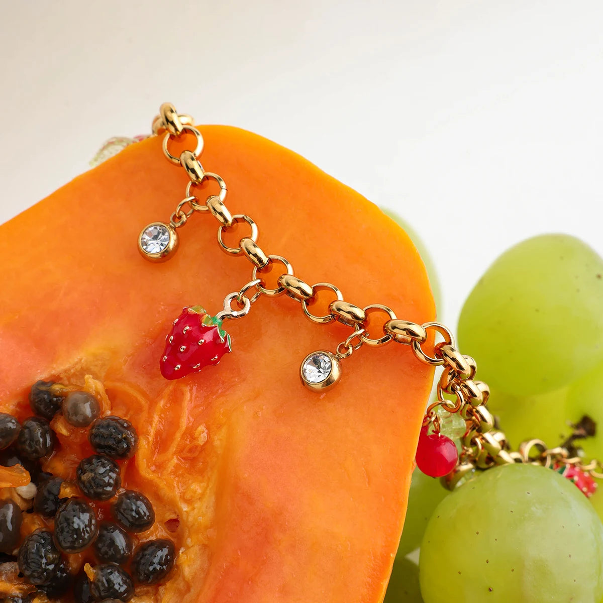 Bracelet fraise & cerise – Fantaisie fruitée