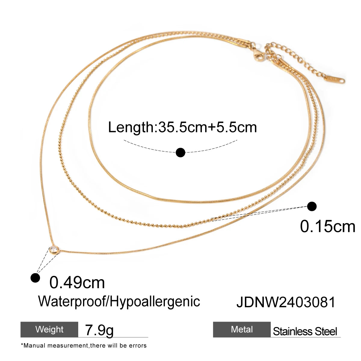 Collier triple chaîne – Superpositions délicates