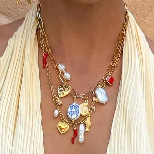 Collier croix multicolore & étoiles – Vibe bohème