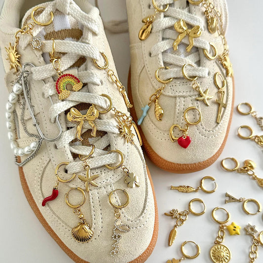 Charms estivaux pour lacets – Coquillages, étoiles et éclat doré