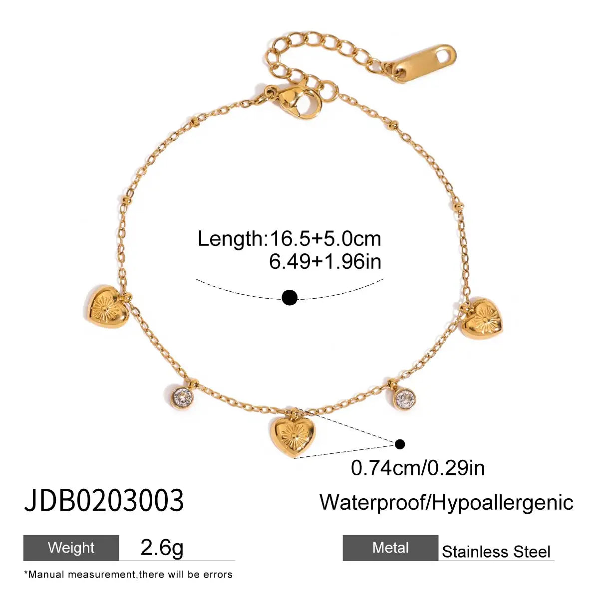Bracelet papillon, cœur & zircon – Féminin & brillant